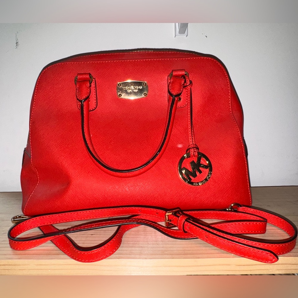 Michael Kors Saffiano LG Satchel Orange